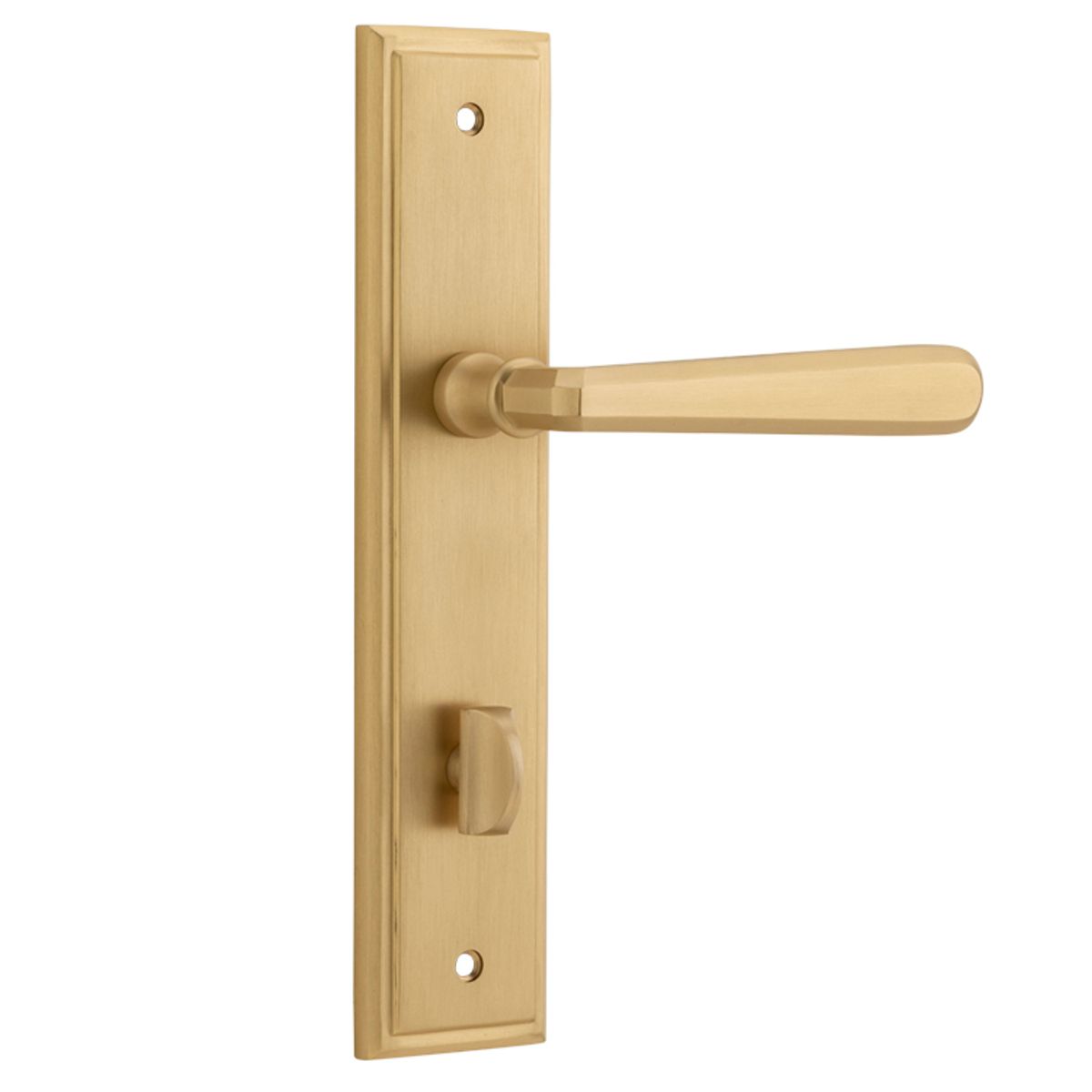 15378P85 - Copenhagen Lever - Stepped Backplate - Brushed Brass - Privacy