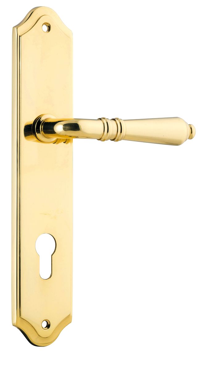 10212E85 - Sarlat Lever - Shouldered Backplate - Polished Brass - Entrance