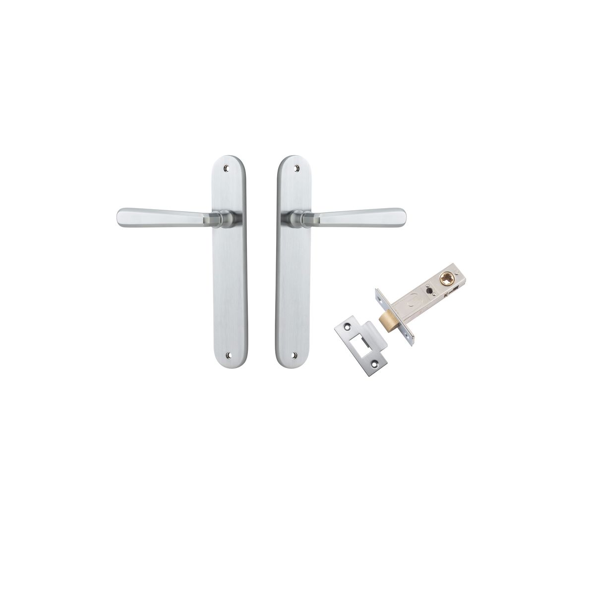 12376KPASS60 - Copenhagen Lever - Oval Backplate Passage Kit - Brushed Chrome - Passage