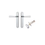 12376KPASS60 - Copenhagen Lever - Oval Backplate Passage Kit - Brushed Chrome - Passage