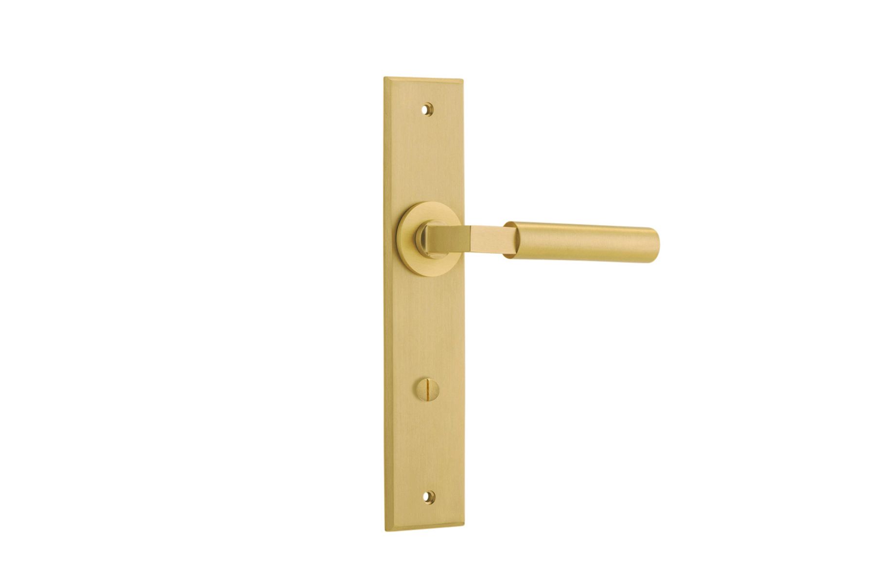 16394P85 - Berlin Lever - Chamfered Backplate - Brushed Gold PVD - Privacy