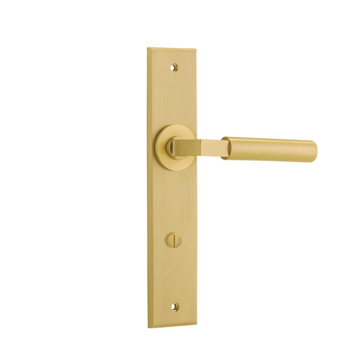 16394P85 - Berlin Lever - Chamfered Backplate - Brushed Gold PVD - Privacy