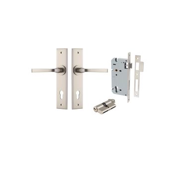 Annecy Lever - Chamfered Backplate Entrance Kit with High Security Lock