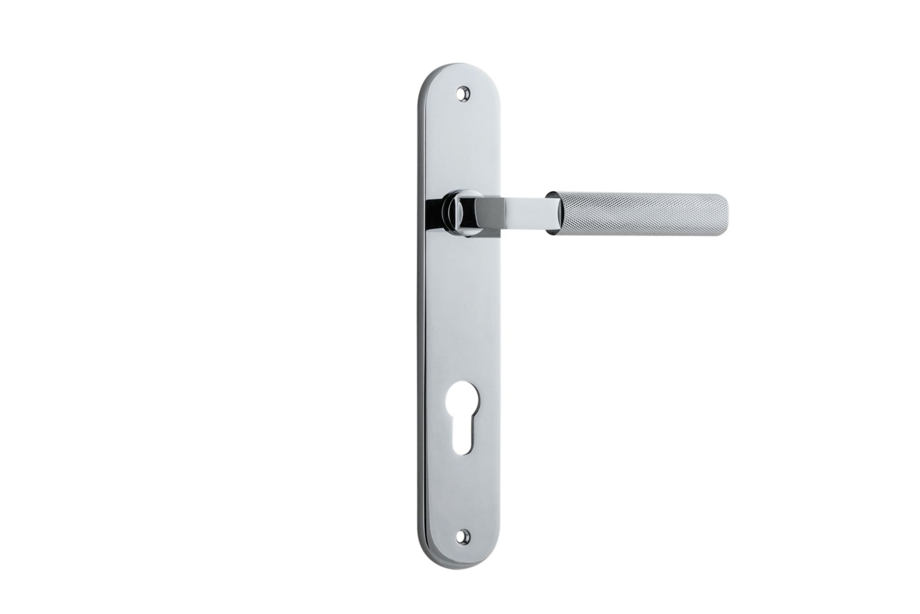 11768E85 - Brunswick Lever - Oval Backplate - Polished Chrome - Entrance