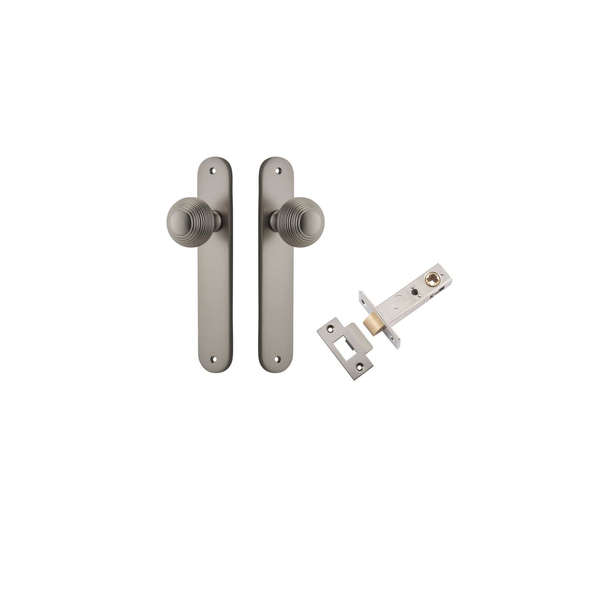 14836KPASS60 - Guildford Knob - Oval Backplate Passage Kit - Satin Nickel - Passage