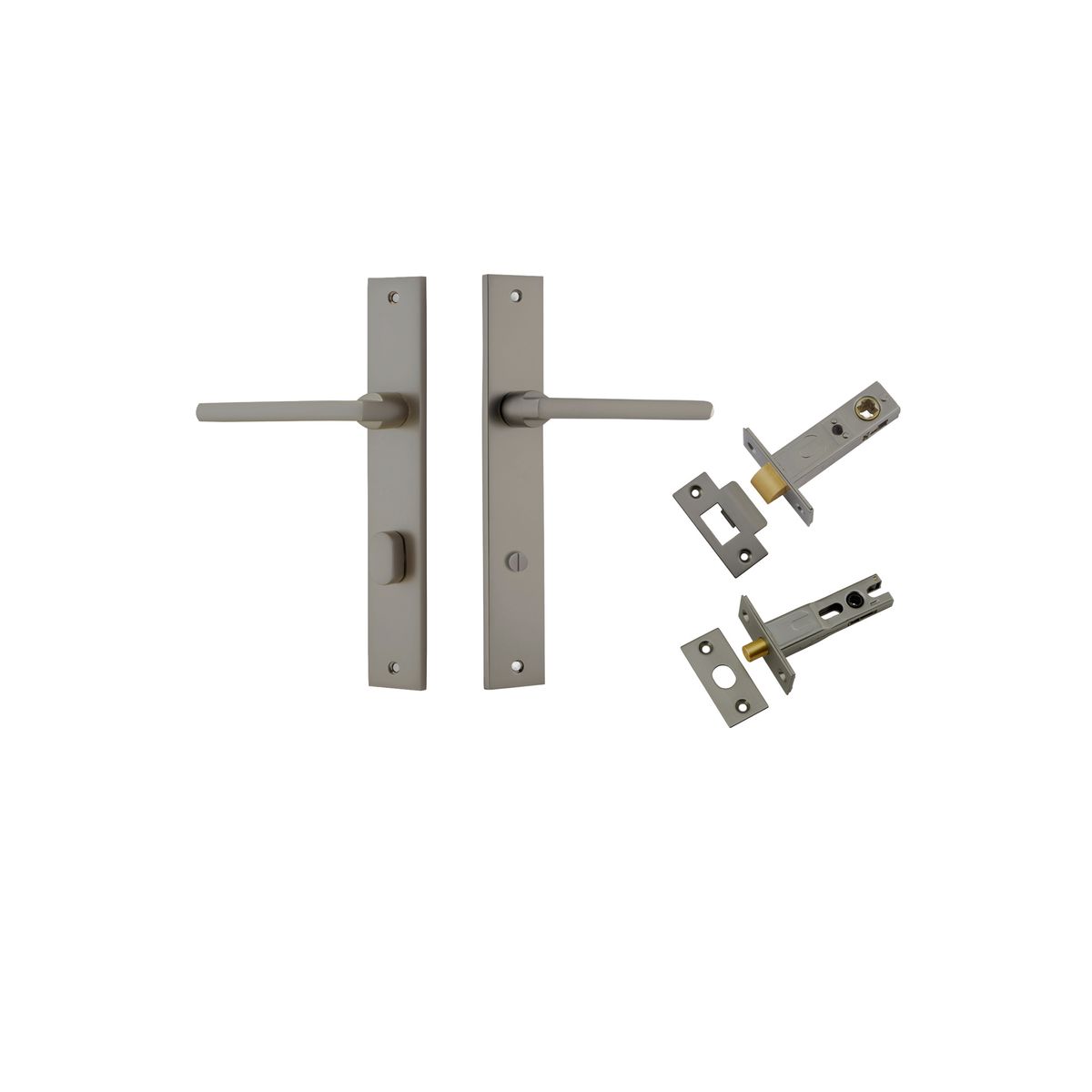 16702KPRIV60 - Baltimore Lever - Rectangular Backplate Privacy Kit with Privacy Turn - Graphite PVD - Privacy