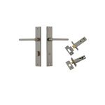 16702KPRIV60 - Baltimore Lever - Rectangular Backplate Privacy Kit with Privacy Turn - Graphite PVD - Privacy