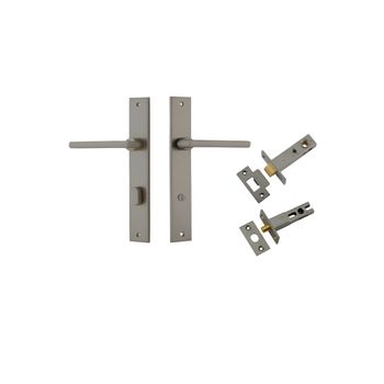 Baltimore Lever - Rectangular Backplate Privacy Kit with Privacy Turn
