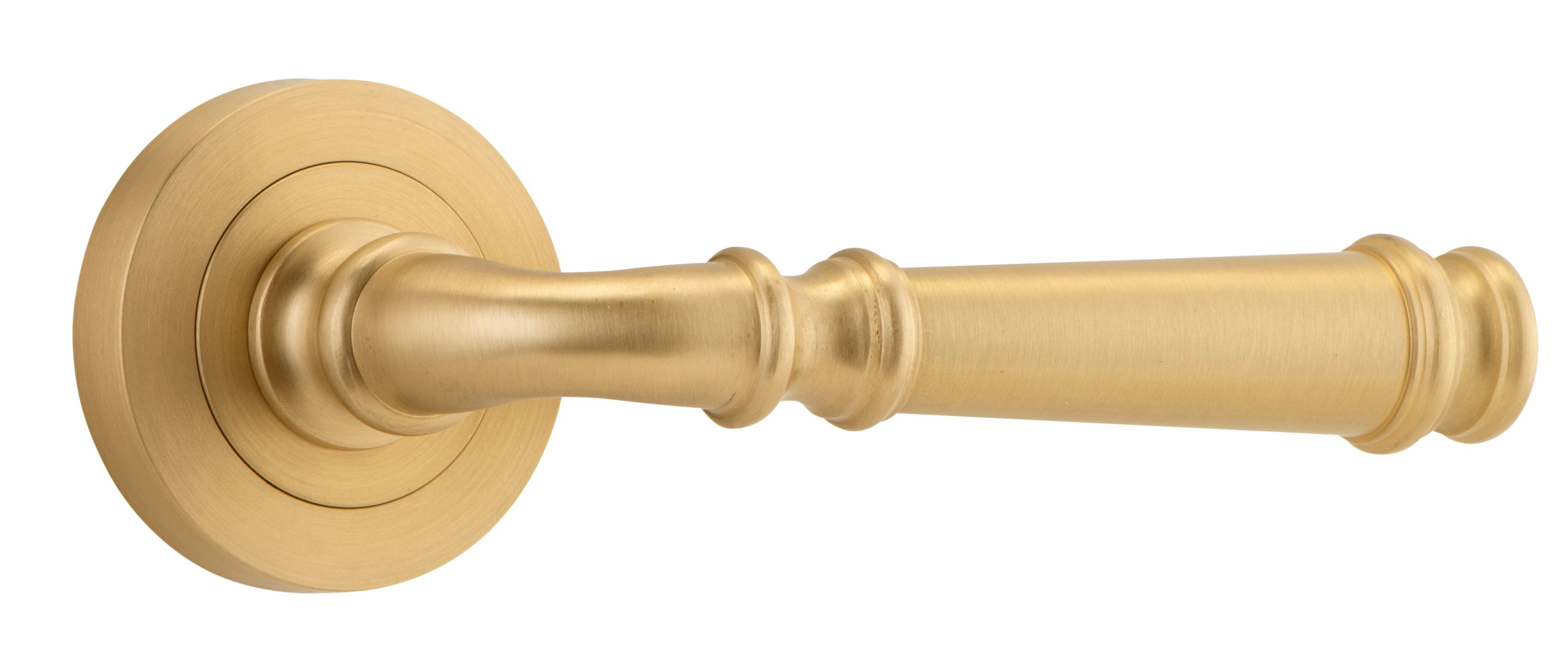 0602 - Verona Lever - Round Rose - Brushed Brass - Passage