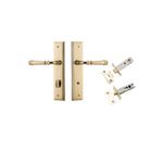 10242KPRIV60 - Verona Lever - Stepped Backplate Privacy Kit with Privacy Turn - Polished Brass - Privacy