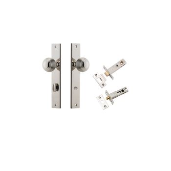 Guildford Knob - Rectangular Backplate Privacy Kit with Privacy Turn