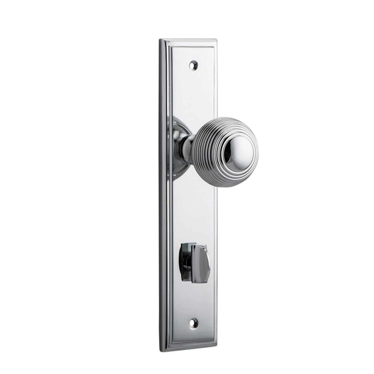 11842P85 - Guildford Knob - Stepped Backplate - Polished Chrome - Privacy