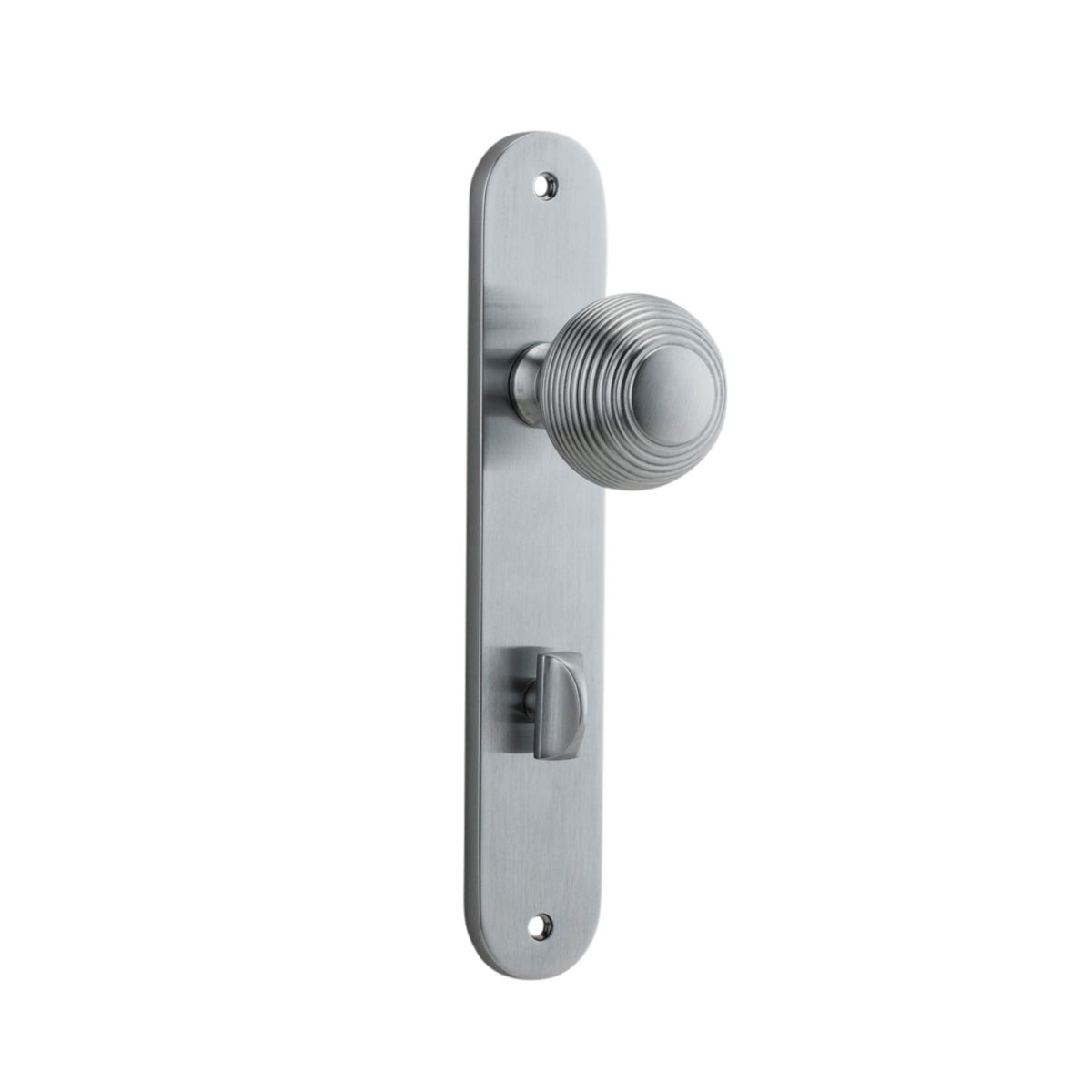 12336P85 - Guildford Knob - Oval Backplate - Brushed Chrome - Privacy