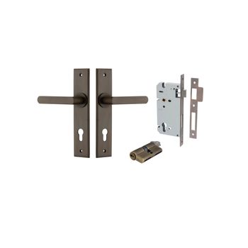 Osaka Lever - Chamfered Backplate Entrance Kit with High Security Lock