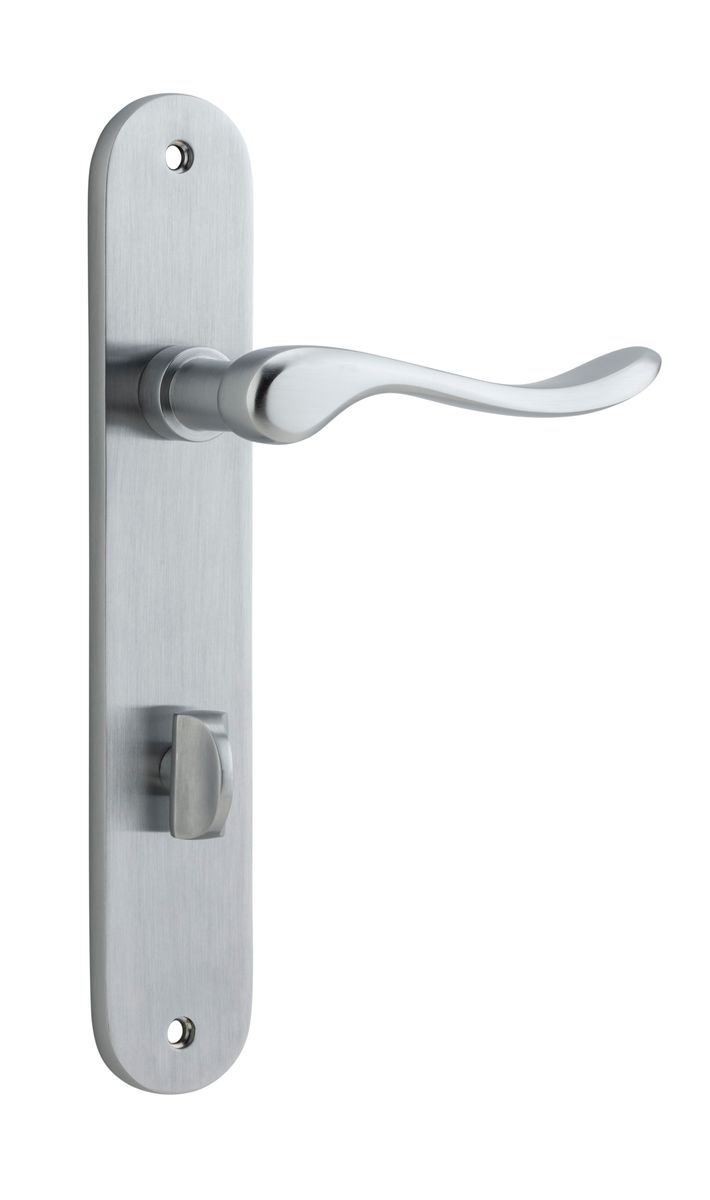 12424P85 - Stirling Lever - Oval Backplate - Brushed Chrome - Privacy