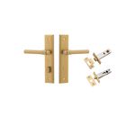 15402KPRIV60 - Helsinki Lever - Stepped Backplate Privacy Kit with Privacy Turn - Brushed Brass - Privacy