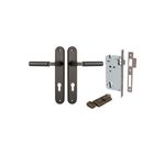 10766KENTR60KT - Berlin Lever - Oval Backplate Entrance Kit with High Security Lock - Signature Brass - Entrance