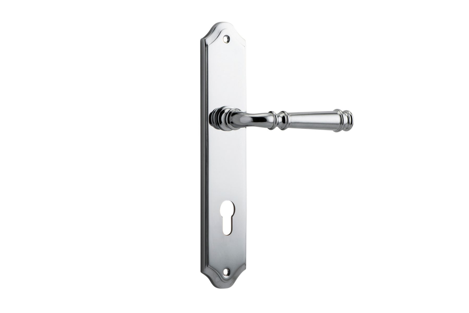 11718E85 - Verona Lever - Shouldered Backplate - Polished Chrome - Entrance