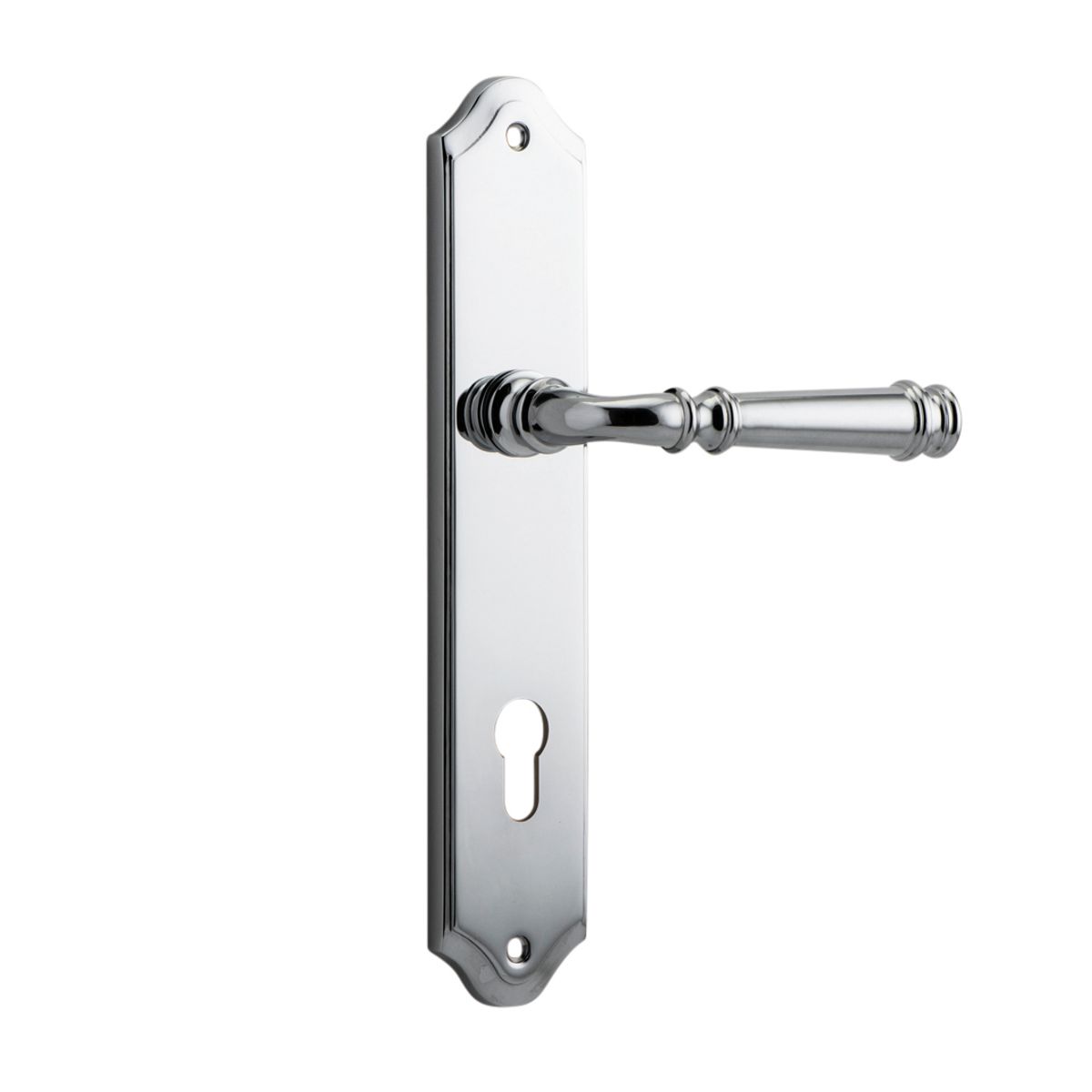 11718E85 - Verona Lever - Shouldered Backplate - Polished Chrome - Entrance