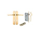 10224KENTR60KT - Sarlat Lever - Oval Backplate Entrance Kit with High Security Lock - Polished Brass - Entrance