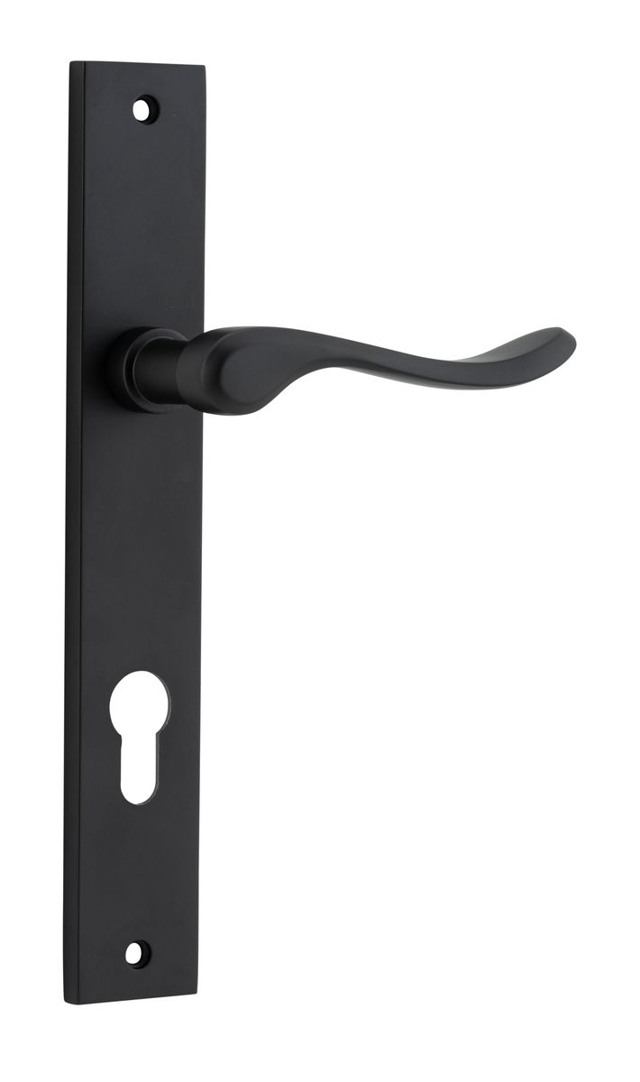 12920E85 - Stirling Lever - Rectangular Backplate - Matt Black - Entrance