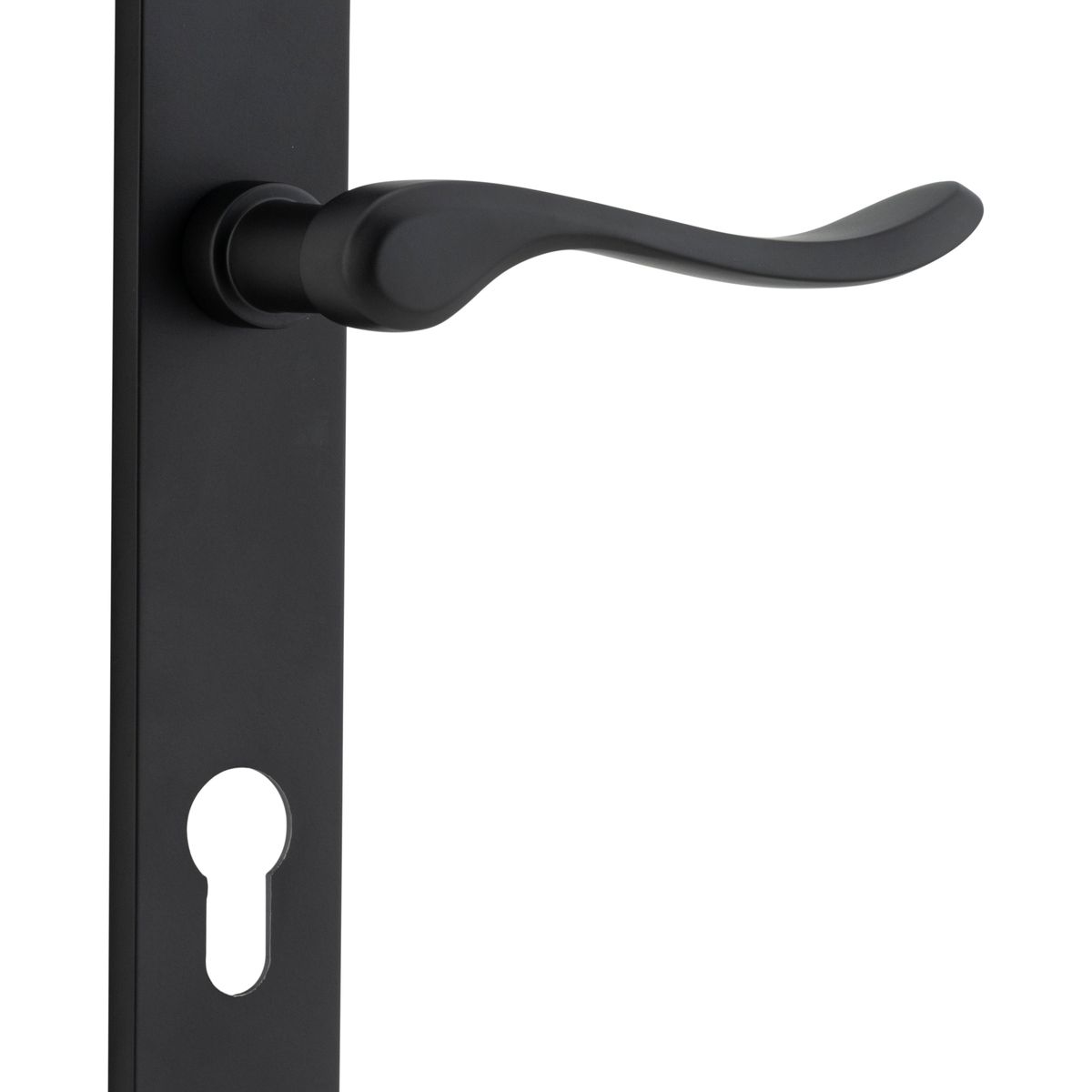 12920E85 - Stirling Lever - Rectangular Backplate - Matt Black - Entrance
