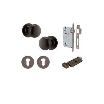 Cambridge Knob - Round Rose Entrance Kit with Separate High Security Lock