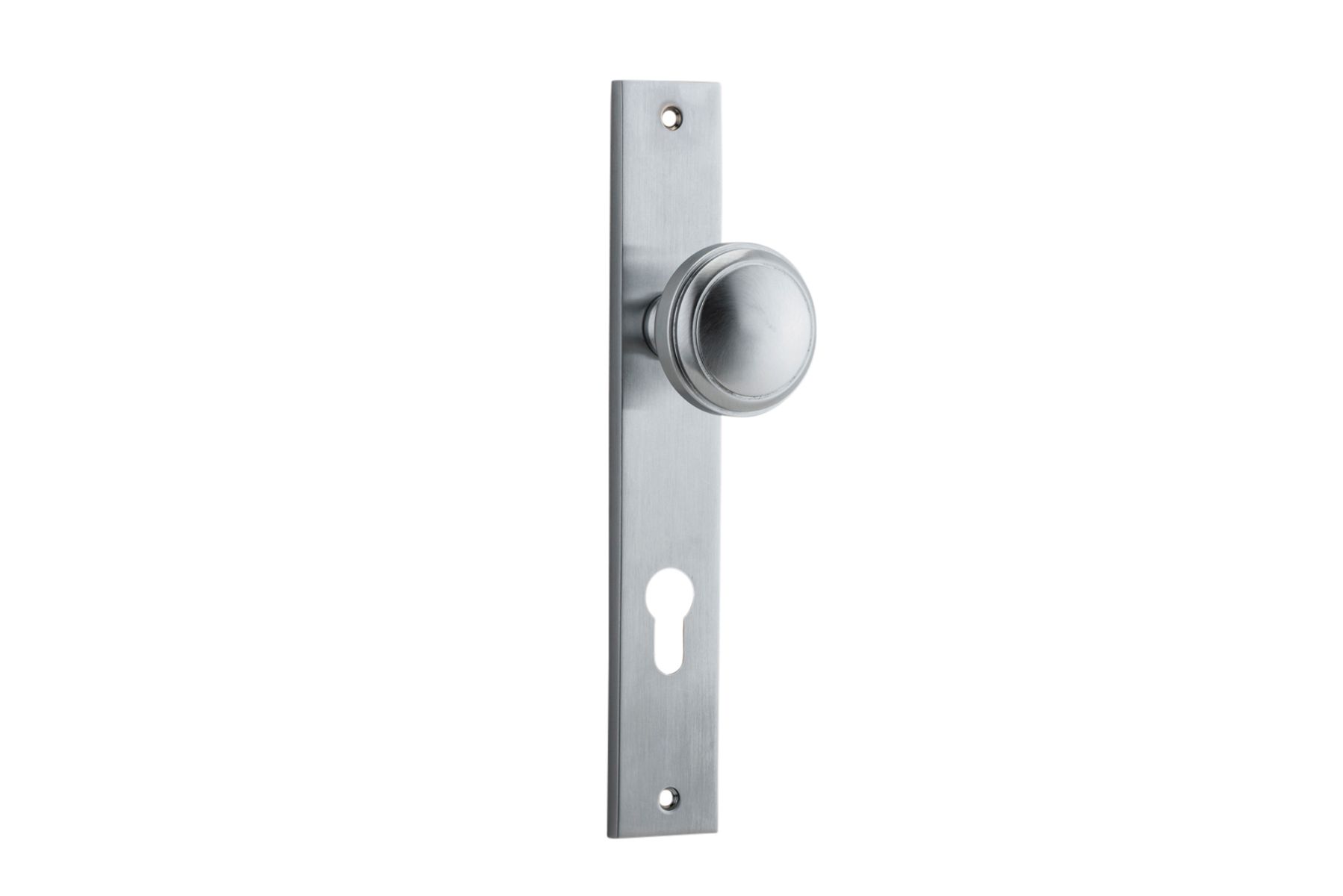 12320E85 - Paddington Knob - Rectangular Backplate - Brushed Chrome - Entrance
