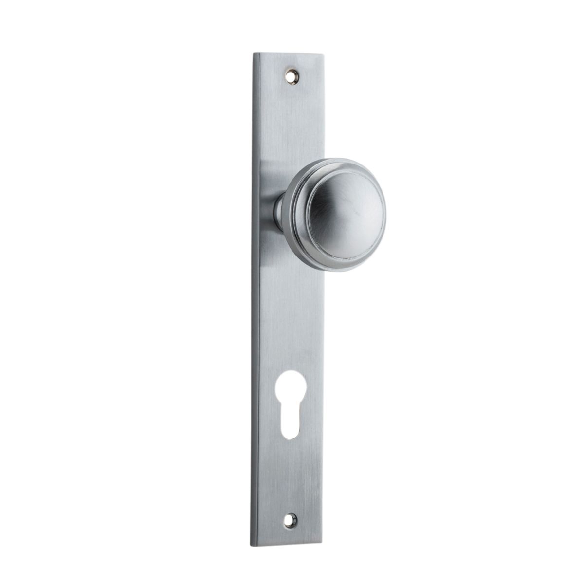 12320E85 - Paddington Knob - Rectangular Backplate - Brushed Chrome - Entrance