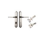 14720KPRIV60 - Annecy Lever - Shouldered Backplate Privacy Kit with Privacy Turn - Satin Nickel - Privacy