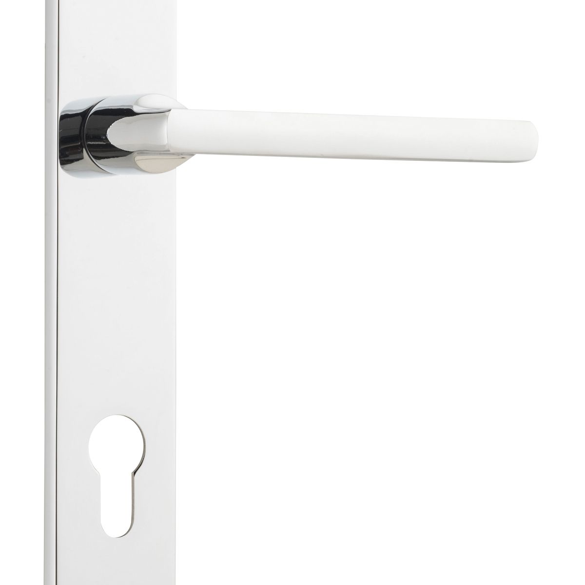 11702E85 - Baltimore Lever - Rectangular Backplate - Polished Chrome - Entrance