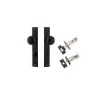 12822KPRIV60 - Cambridge Knob - Rectangular Backplate Privacy Kit with Privacy Turn - Matt Black - Privacy