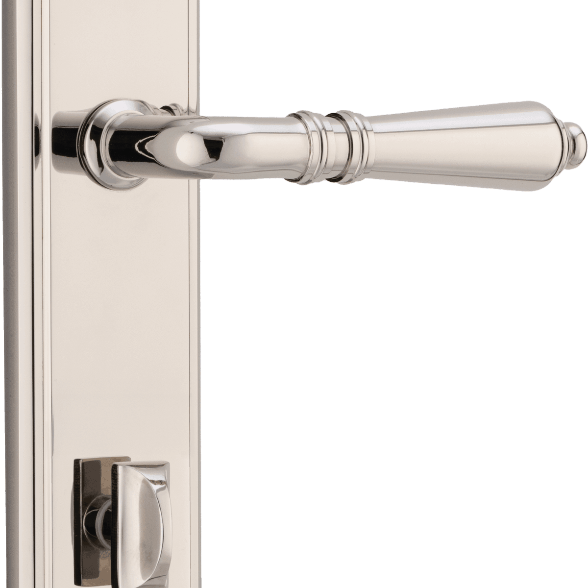 14236P85 - Sarlat Lever - Stepped Backplate - Polished Nickel - Privacy