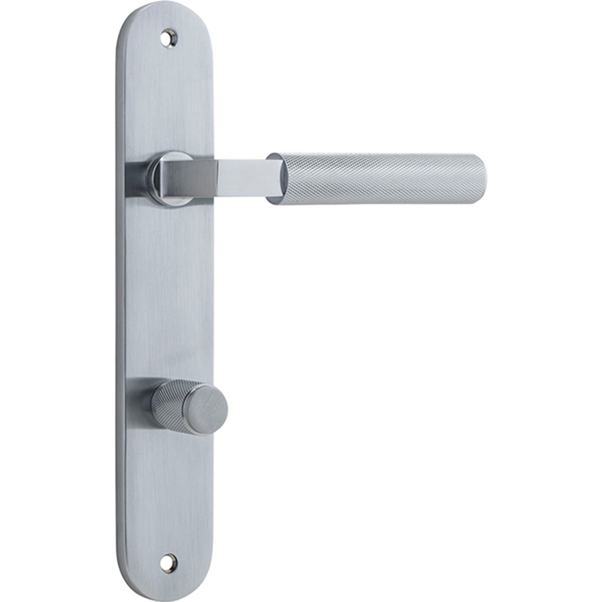 12268P85 - Brunswick Lever - Oval Backplate - Brushed Chrome - Privacy