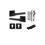21203KENTR60KT - Helsinki Lever - Square Rose Entrance Kit with Separate High Security Lock - Matt Black - Entrance