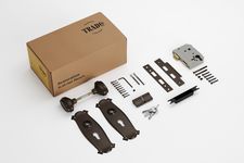 Bungalow Door Knob - Long Backplate Entrance Set with High Security Lock