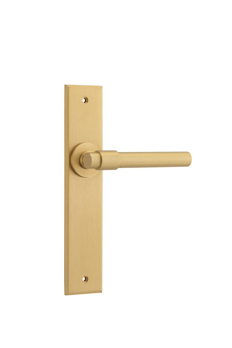 15404 - Helsinki Lever - Chamfered Backplate - Brushed Brass - Passage