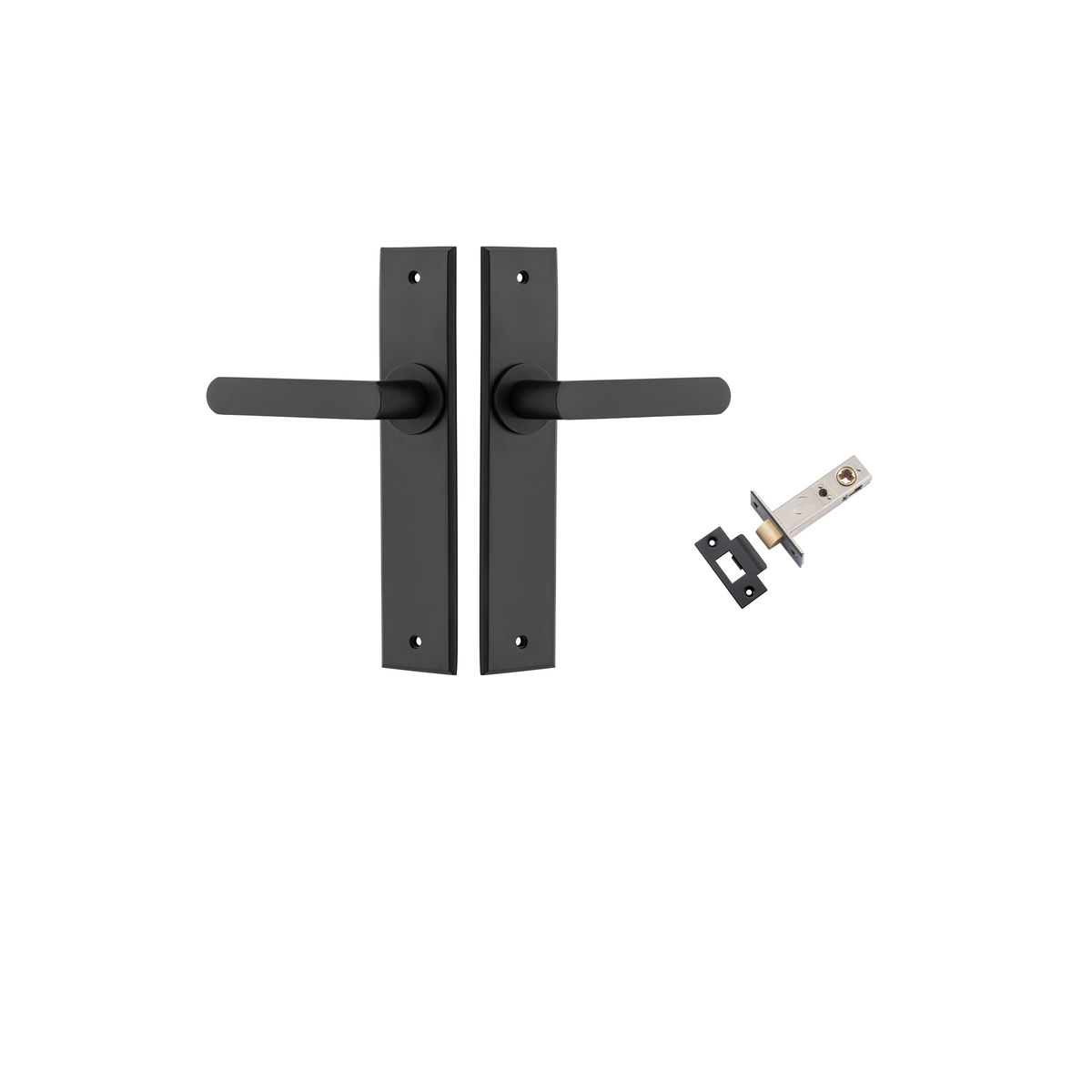 12868KPASS60 - Osaka Lever - Chamfered Backplate Passage Kit - Matt Black - Passage