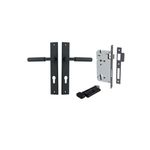 12752KENTR60KT - Brunswick Lever - Rectangular Backplate Entrance Kit with High Security Lock - Matt Black - Entrance