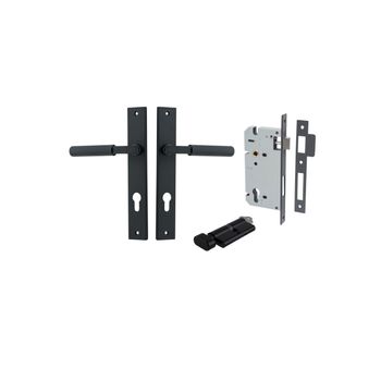 Brunswick Lever - Rectangular Backplate Entrance Kit with High Security Lock