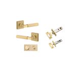 16269KPRIV60 - Brunswick Lever - Square Rose Privacy Kit - Brushed Gold PVD - Privacy