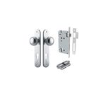 12332KENTR60KK - Paddington Knob - Oval Backplate Entrance Kit with High Security Lock - Brushed Chrome - Entrance