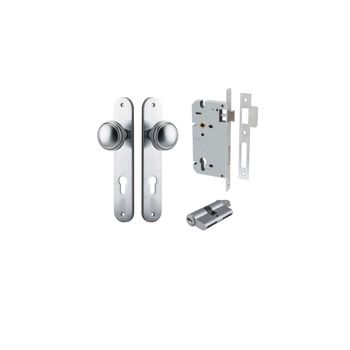 Paddington Knob - Oval Backplate Entrance Kit with High Security Lock