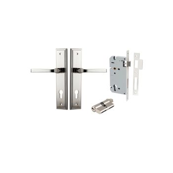 Annecy Lever - Stepped Backplate Entrance Kit with High Security Lock