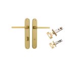 16326KPRIV60 - Baltimore Lever - Oval Backplate Privacy Kit with Privacy Turn - Brushed Gold PVD - Privacy