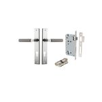 14752KENTR60KK - Brunswick Lever - Rectangular Backplate Entrance Kit with High Security Lock - Satin Nickel - Entrance