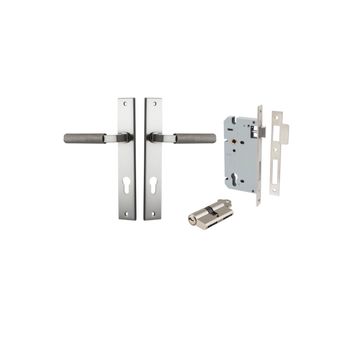 Brunswick Lever - Rectangular Backplate Entrance Kit with High Security Lock