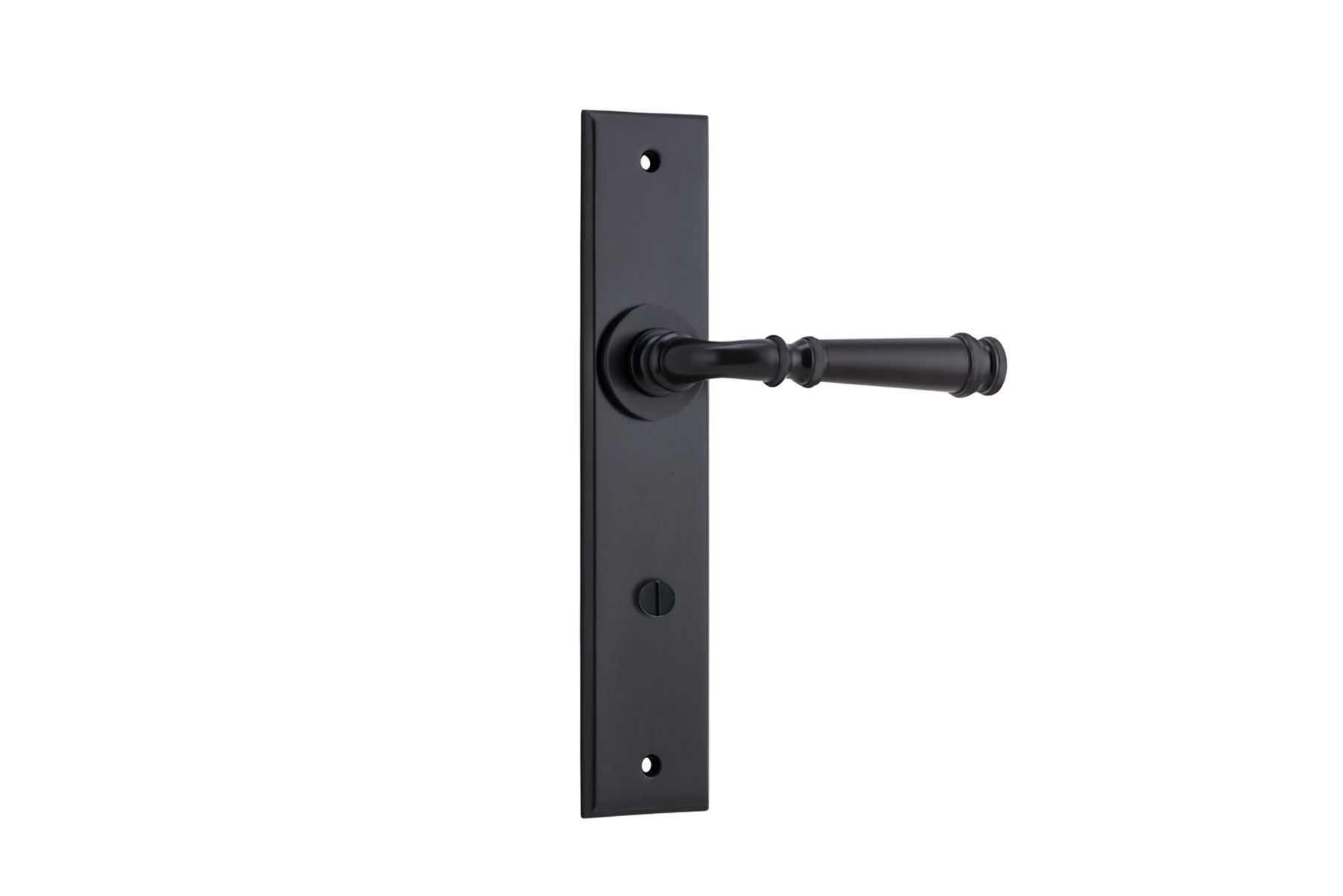 12786P85 - Verona Lever - Chamfered Backplate - Matt Black - Privacy