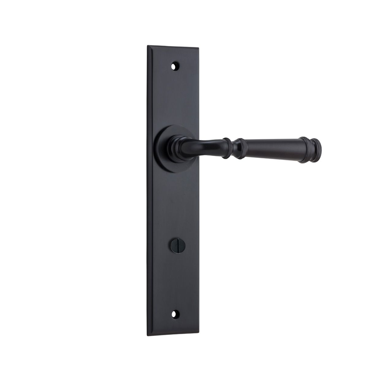 12786P85 - Verona Lever - Chamfered Backplate - Matt Black - Privacy