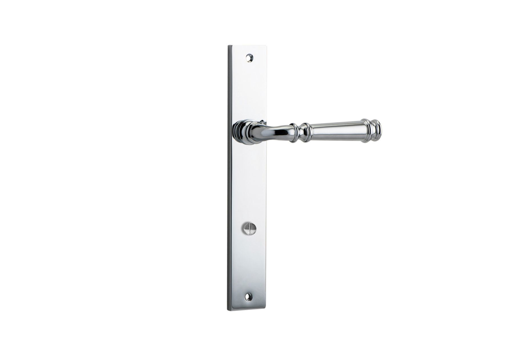 11706P85 - Verona Lever - Rectangular Backplate - Polished Chrome - Privacy